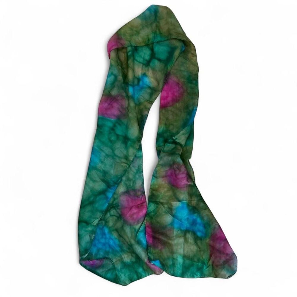 Vintage Handmade tie-dye silk scarf